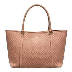 Auth GUCCI Micro Guccissima 449647 Pink Leather Tote Bag